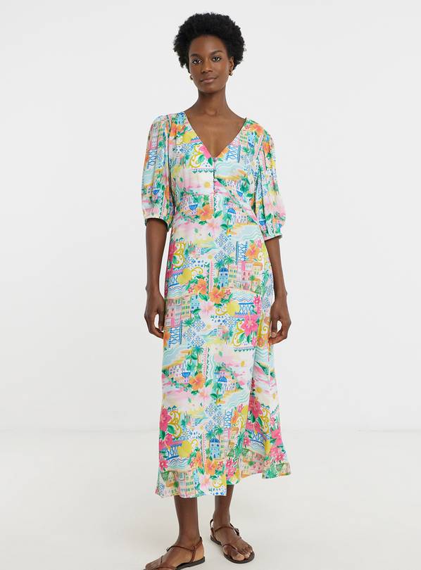 JD WILLIAMS Printed Linen Tea Dress 30